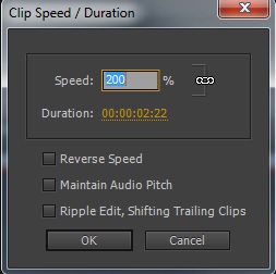 speed duration adobe premiere